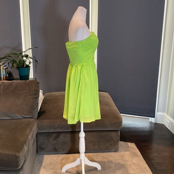 Women’s Lime Green Short Chiffon Prom Party Homecoming Dress Size 8 NWT - Picture 5 of 10